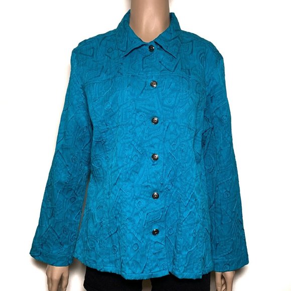 Chico’s Embroidered Jacket/Top Size 2 - Picture 1 of 10